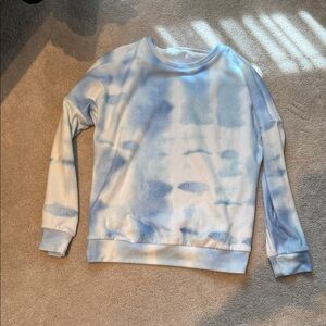 Blue Tie-Dye Crew Neck Sweater